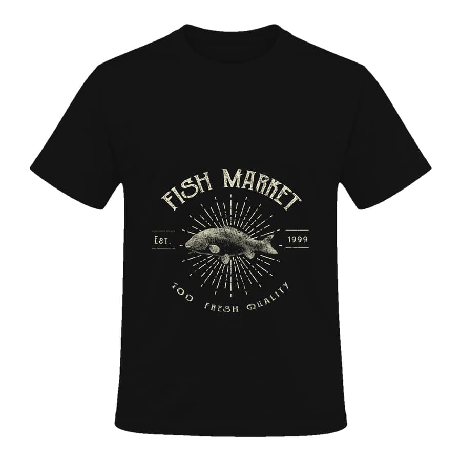 T-shirt — Fish market — الأمام — أسود